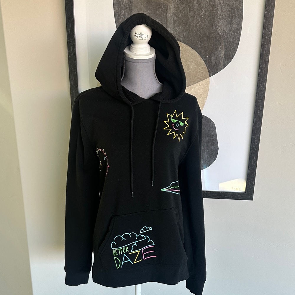 Black Graphic Hoodie